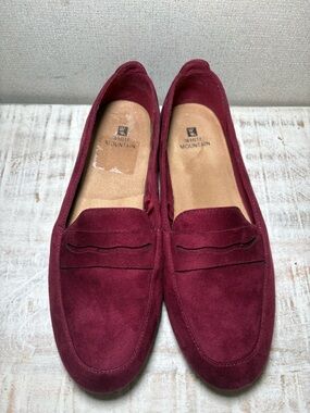 White Mountain Women’s Burgundy Suede Penny Loafers